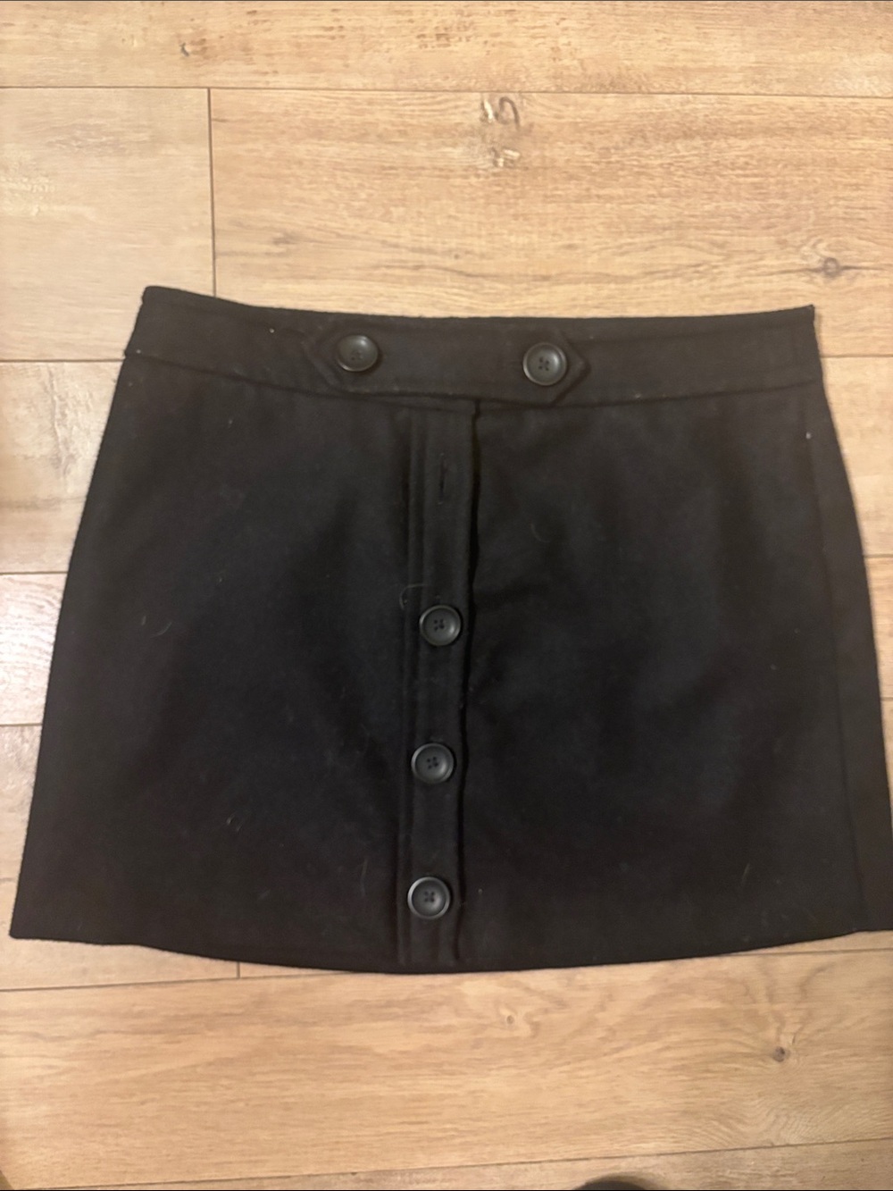 GAP Black Button-Front Mini Skirt